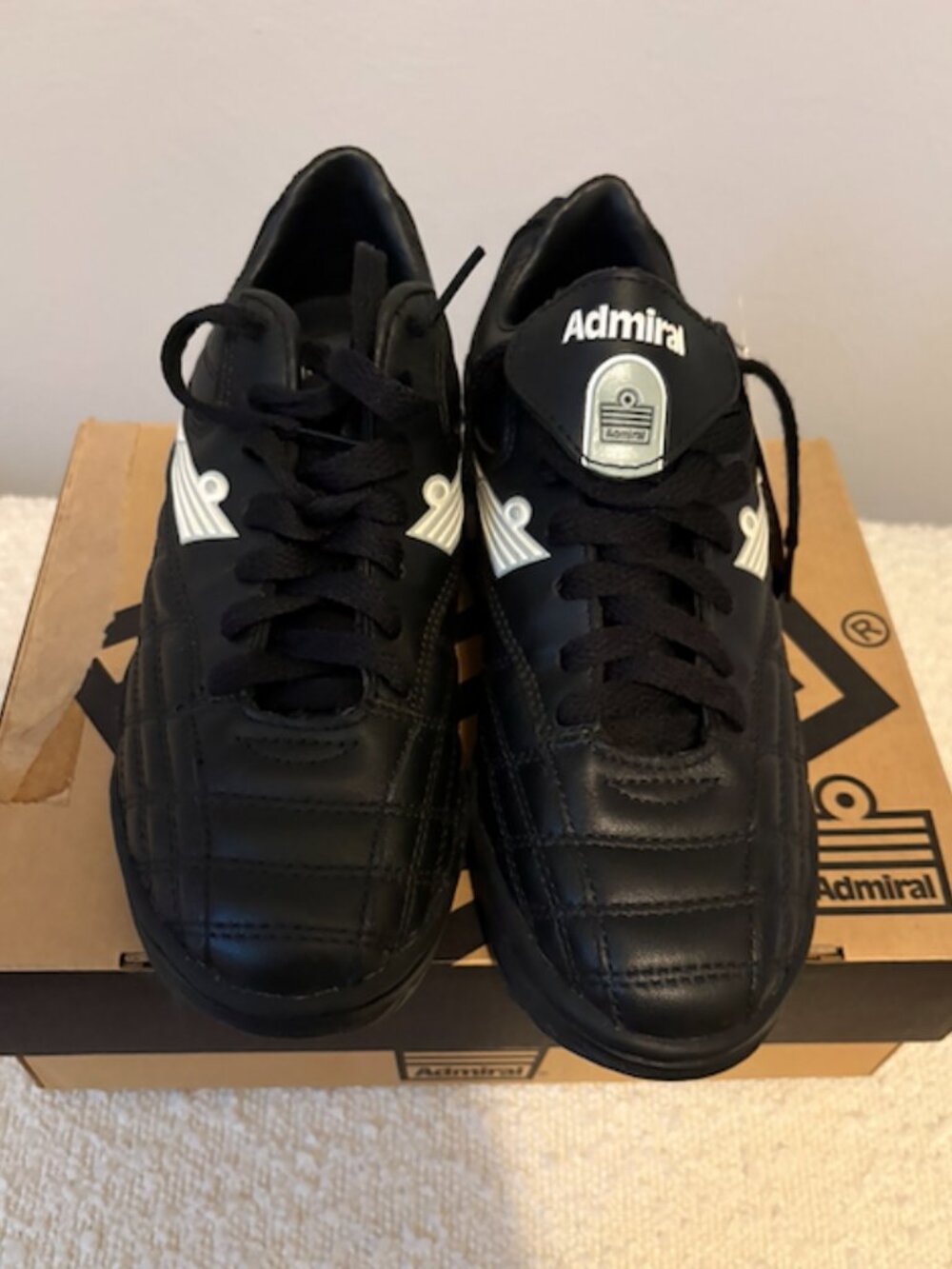 Admiral Torino Turf Soccer Turf Cleats Size 6 US Black Gray White New in Box